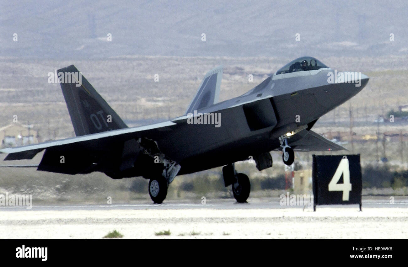 An f 22 raptor from edwards air force base hi-res stock photography and ...
