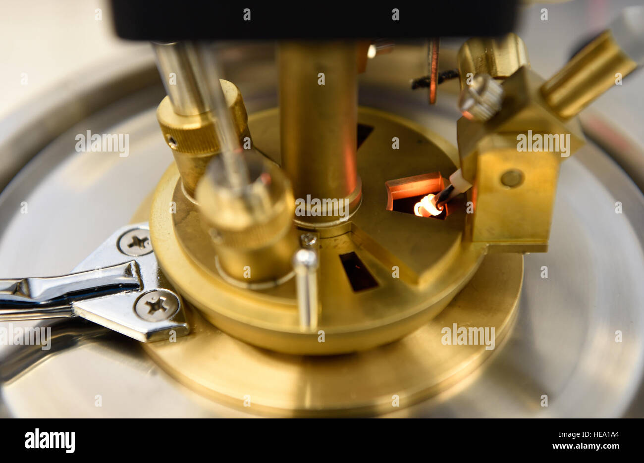 Fuels laboratory equipment at Hurlburt Field, Fla., tests the flash