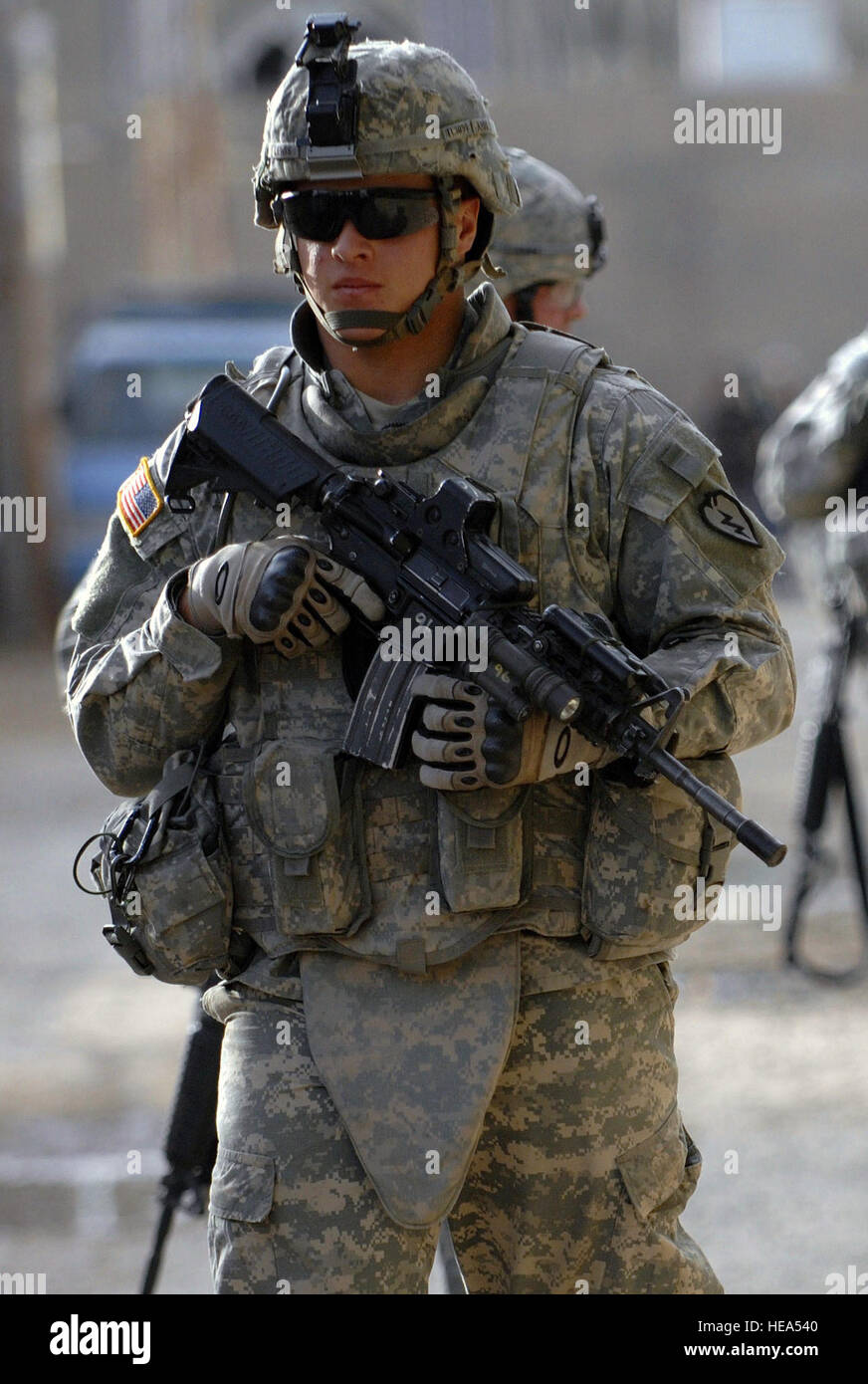 U.S. Army Pvt. Derek Hayes, a mortarman from Charlie Company, 1st