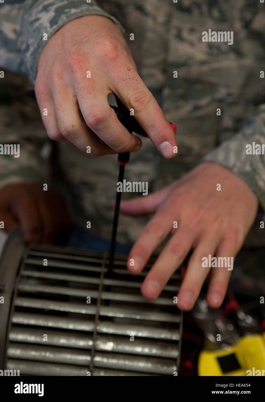 Airman 1st Class Zachery Hatfield, 99th Civil Engineer Squadron heating