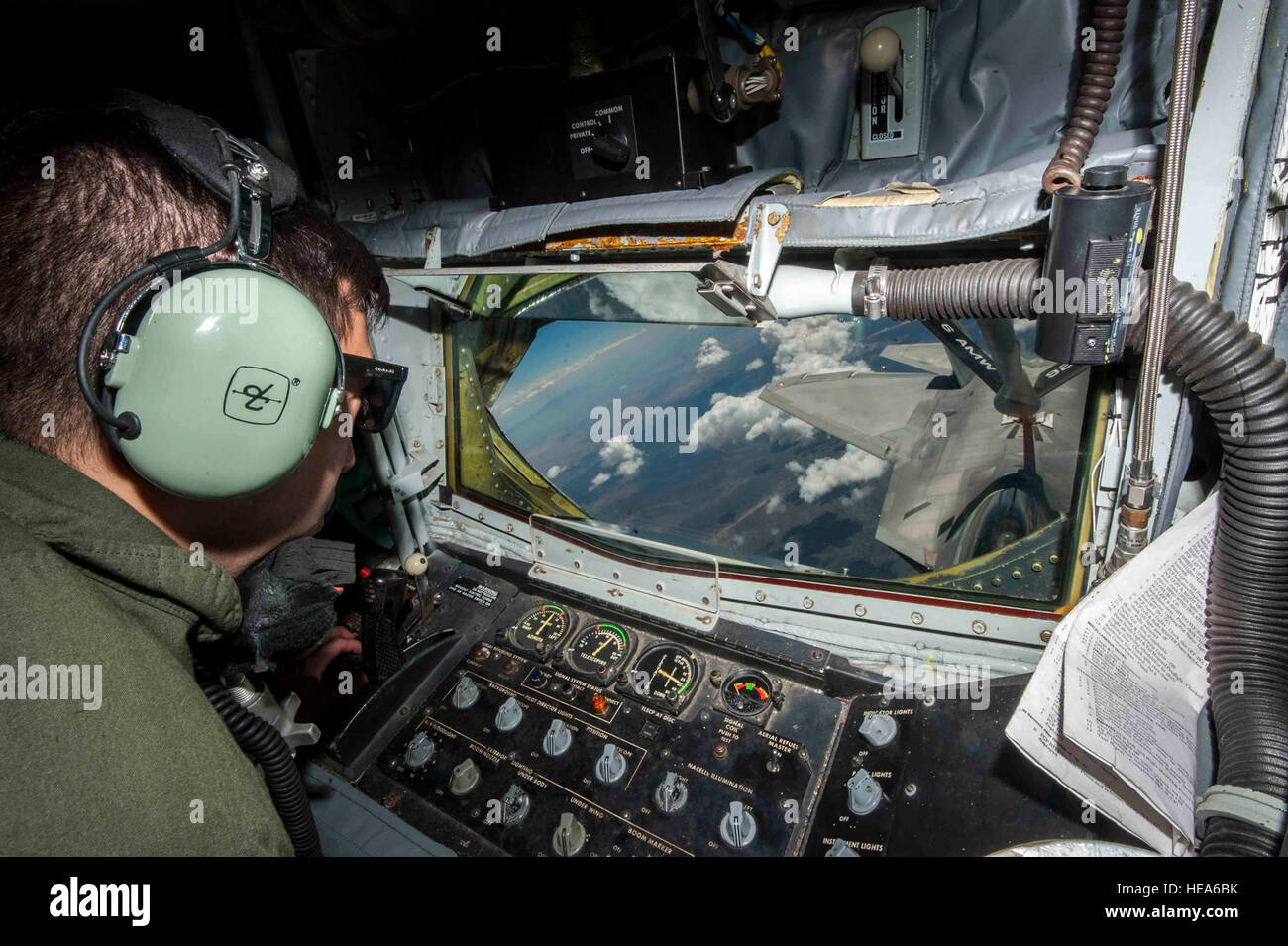Senior Airman Eric Medina, 92nd Air Refueling Squadron boom operator