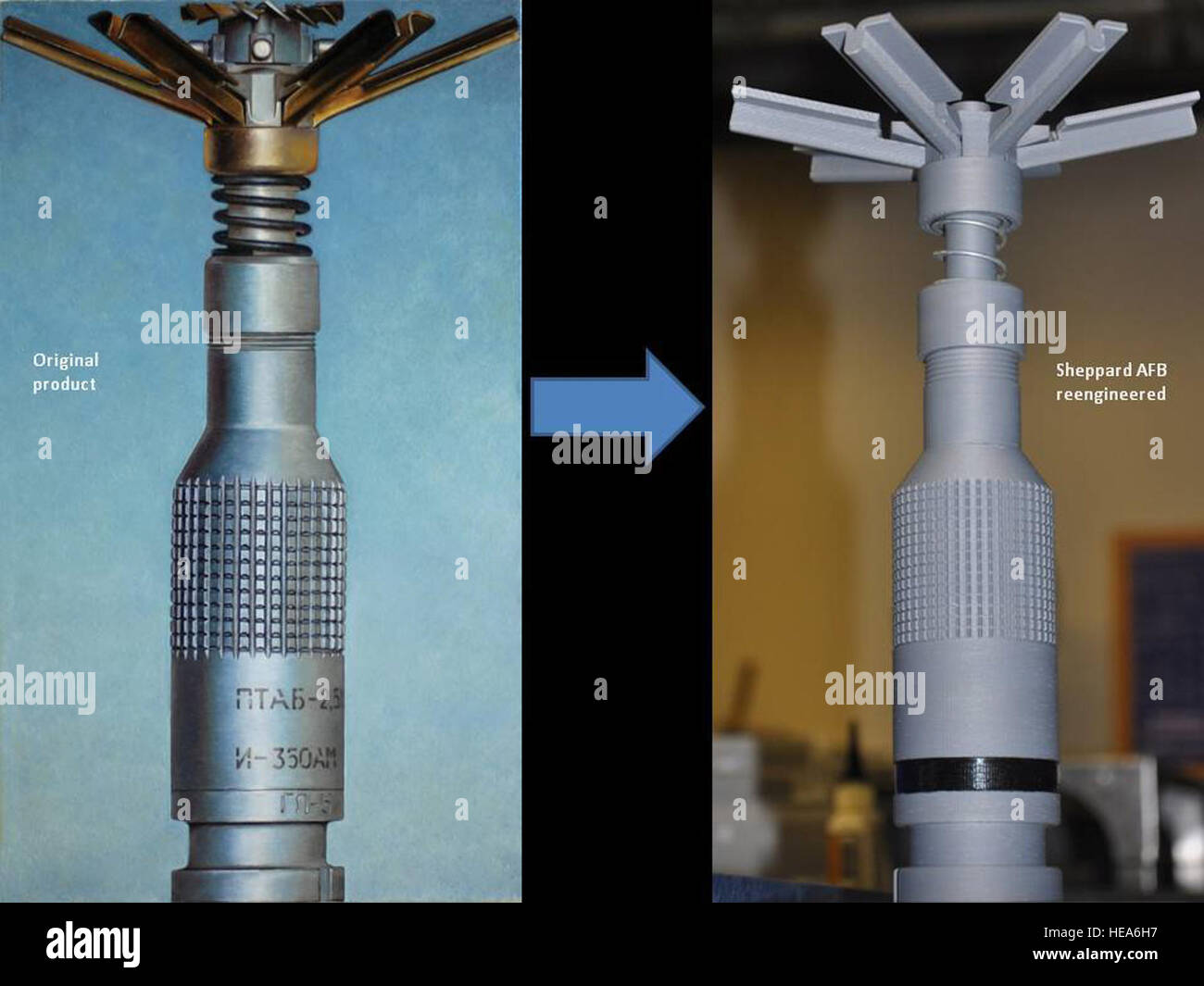 A PTAB 2.5 submunition is being replicated and detailed by the 982nd ...