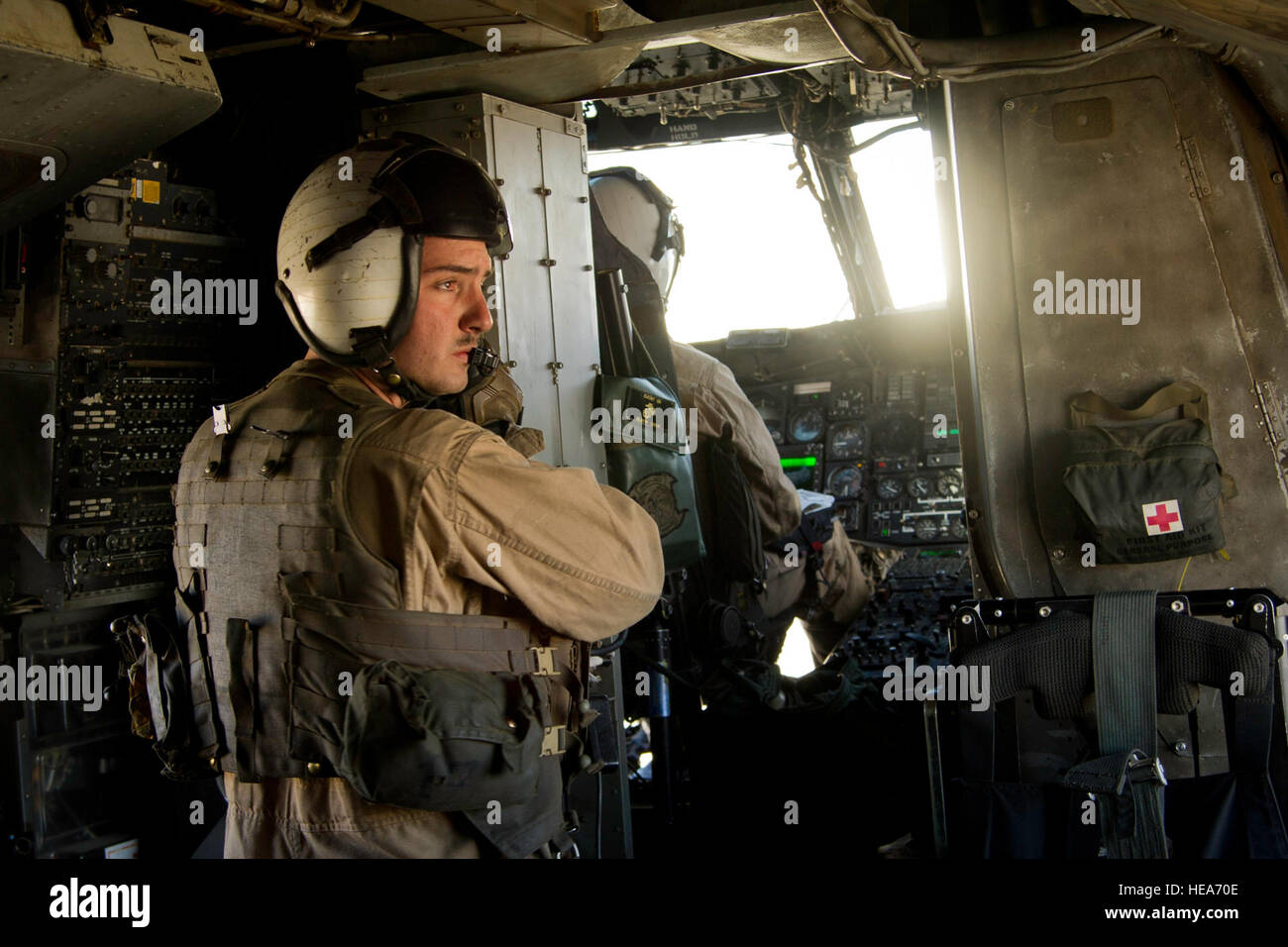 U.S. Marine Corps Cpl. Cole Bennick, crew chief, Marine Heavy