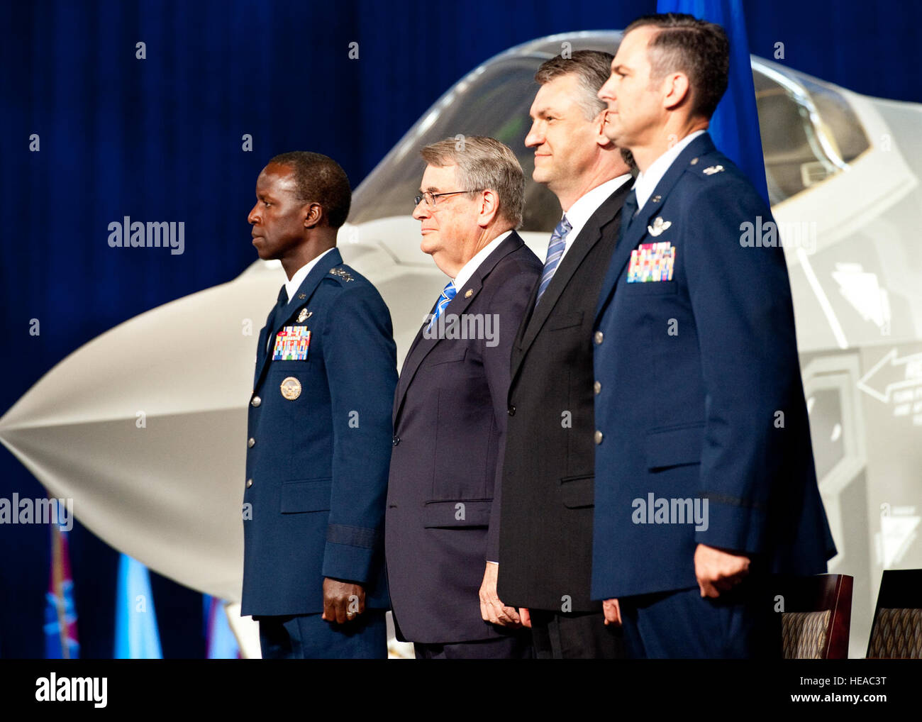 The F-35 Lightning II joint strike fighter rollout ceremony at Eglin ...