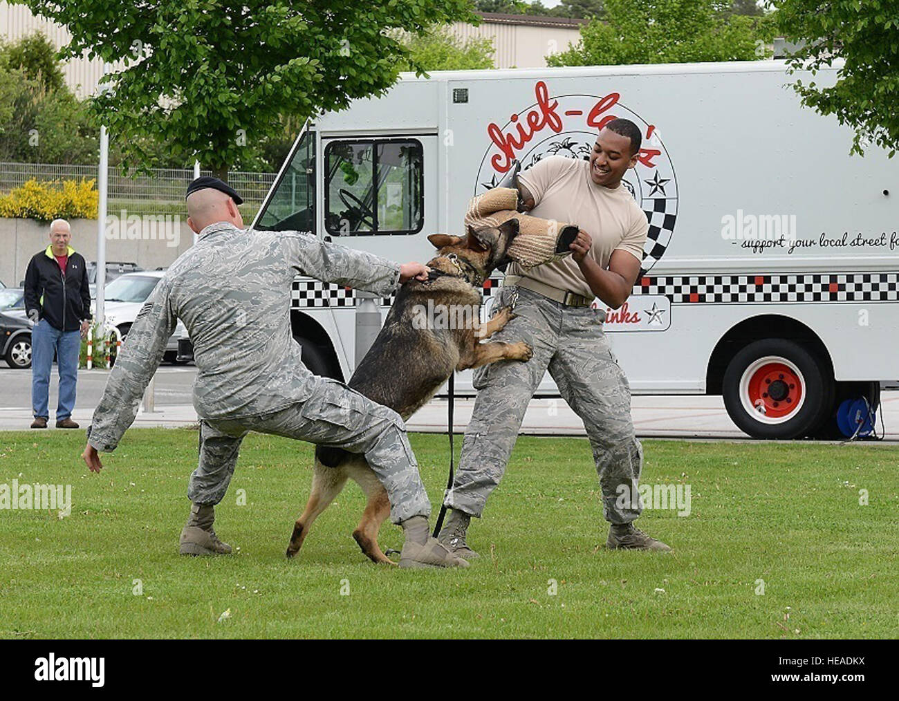 Staff Sgt. Chad Coe, 86th Security Forces Squadron military working dog ...