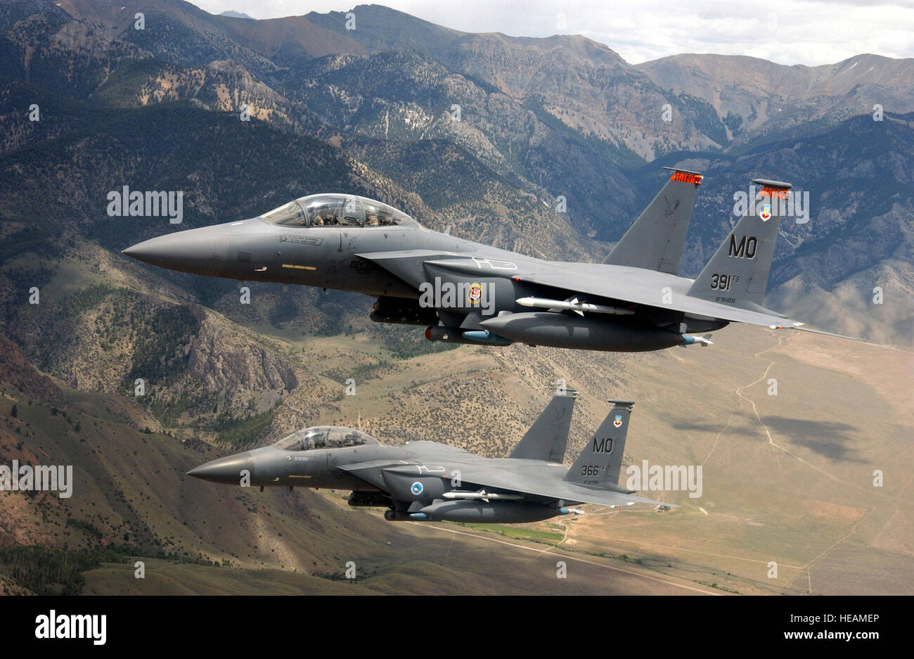 MOUNTAIN HOME AIR FORCE BASE, Idaho Two F15E Strike Eagles perform