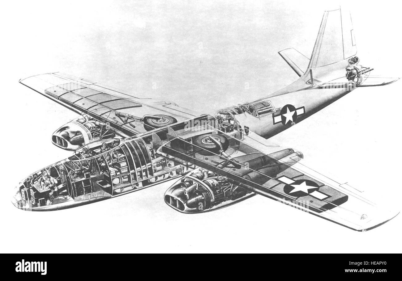 North American XB-45 cutaway drawing. (U.S. Air Force photo) Stock Photo