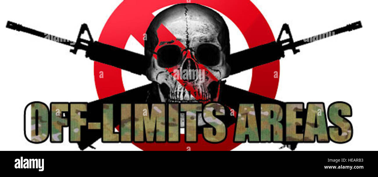This graphic was created as a button for the off-limits areas in the community surrounding Hurlburt Field Fla. (U.S. Air Force graphic/Staff Sgt. John Bainter) Stock Photo