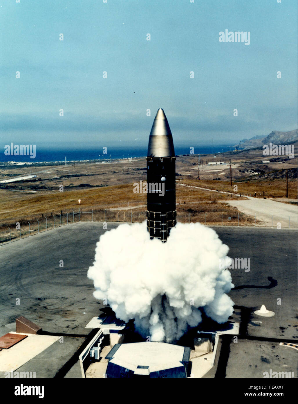 The cold launch system ejects Peacekeeper from its canister with high