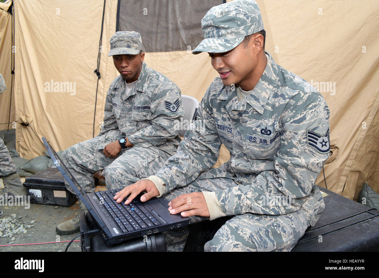 Personnel from the 682nd Air Support Operations Squadron test command ...
