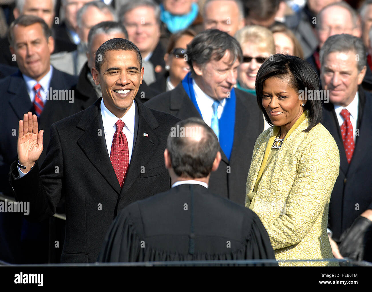 Barack Obama is sworn in as the 44th President of the United States by ...