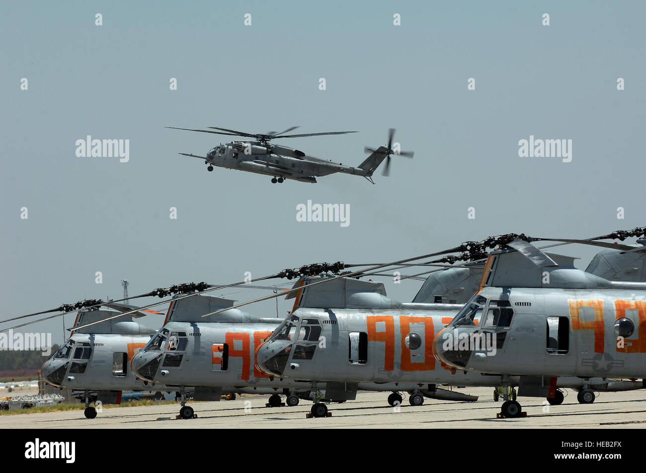 CH-46 Sea Knight and other helicopters from HMH-465, HMMT-164, and HMM ...