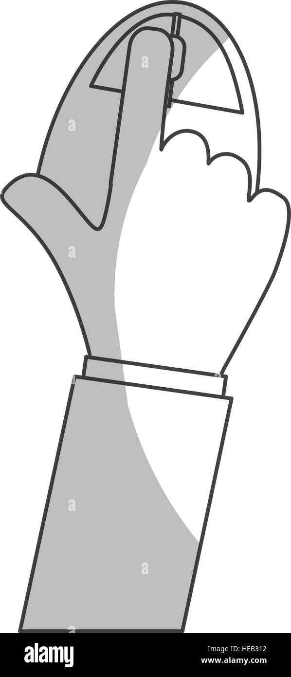 hand with mouse device icon over white background. vector illustration ...