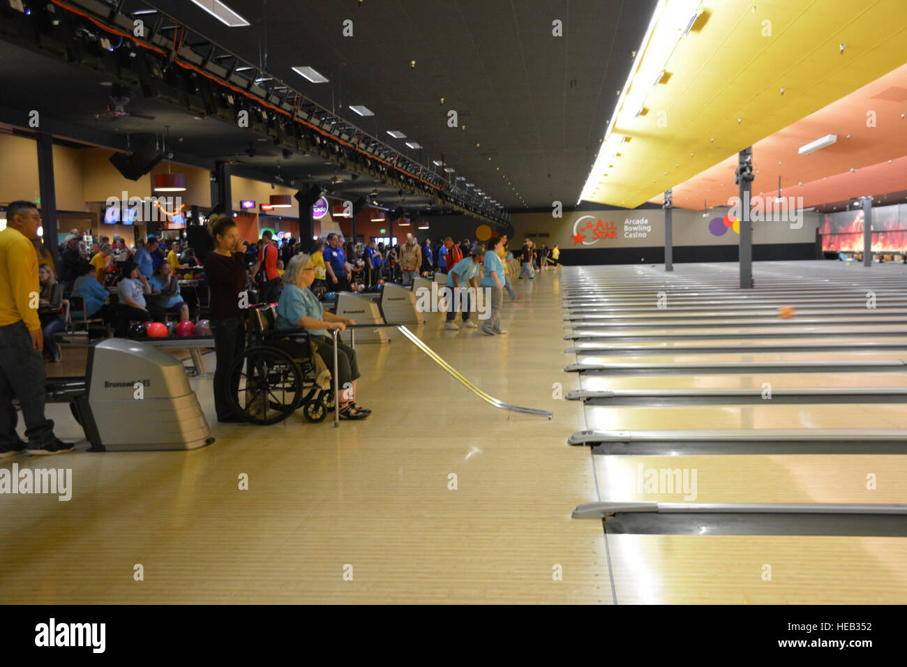 161030-N-KW311-011 SILVERDALE, Wash. (Oct. 30, 2016) Special Olympics  bowling participants perfect their technique prior to the tournament at All  Star Lanes and Casino here. Nearly 30 sailors from Naval Base Kitsap (NBK)