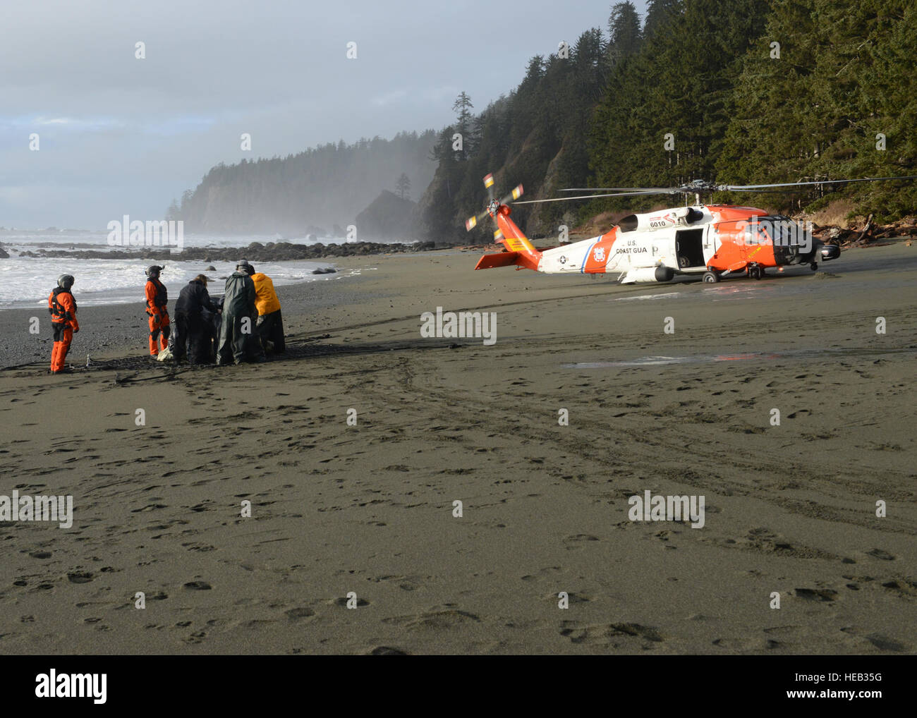 A Coast Guard Air Station Astoriabased MH60 Jayhawk helicopter crew