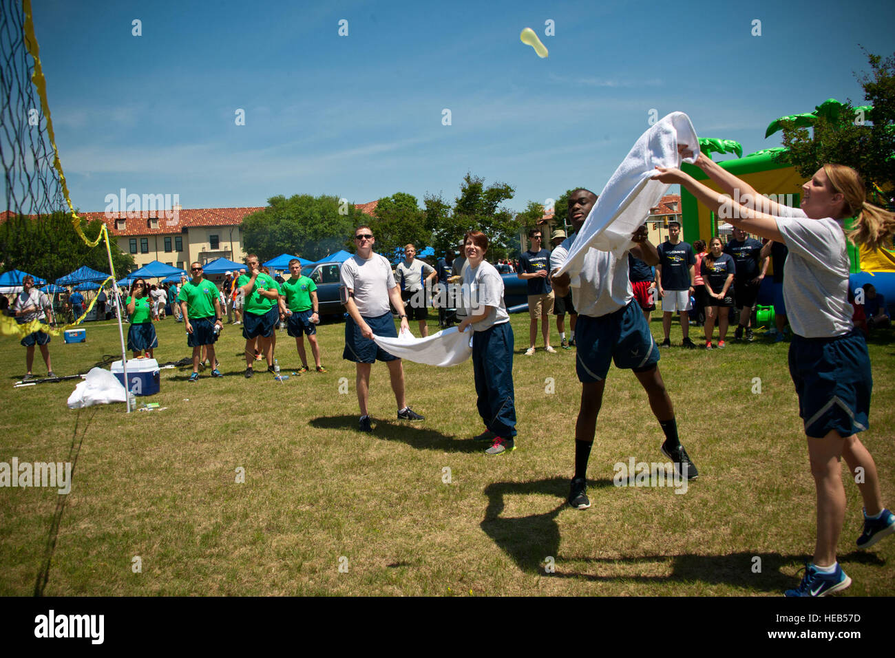 Maxwell Air Force Base held its Spring 2015 Wingman Day and Spring Picnic Friday April 24, 2015. Wingman day is full of various activities for all Airmen to participate in; there are individual and team building challenges, safety briefings and of course a picnic for Airmen to socialize with their fellow Airmen. (USAF Photograph by Donna L. Burnett Stock Photo