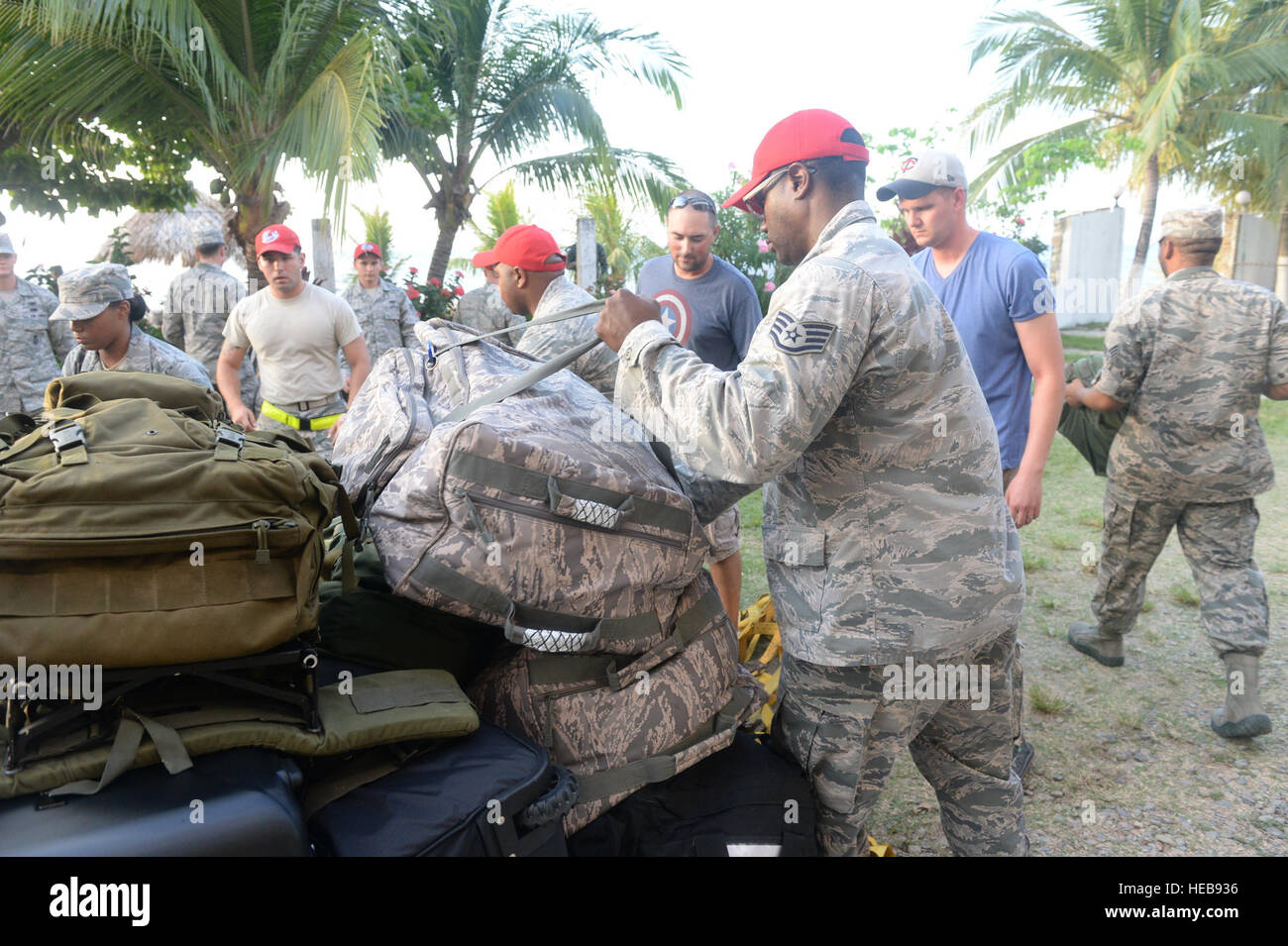 Members of the 823rd Expeditionary RED HORSE Squadron arrive in ...