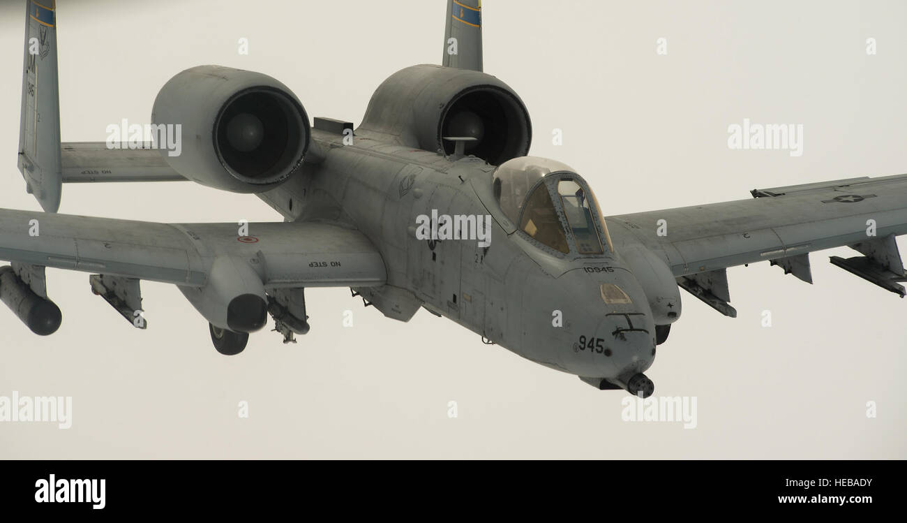 A pilot from the 354th Expeditionary Fighter Squadron flies an A-10 ...