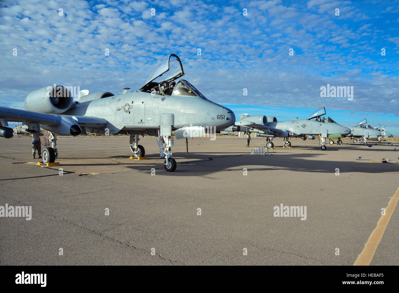 A-10C Thunderbolt II aircraft from the 354th Fighter Squadron sit on ...