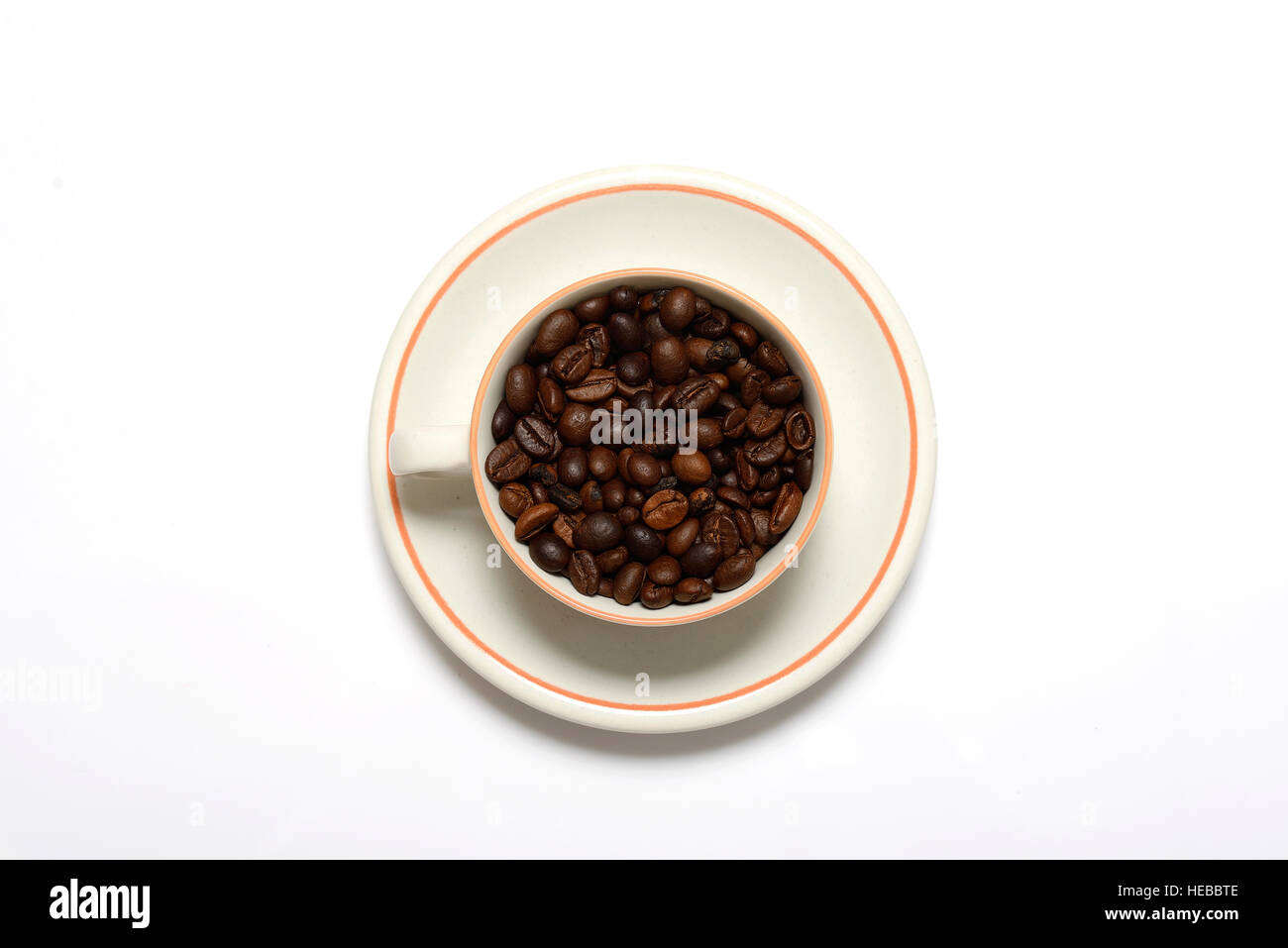 Cup of coffee bean isolated over white background Stock Photo - Alamy