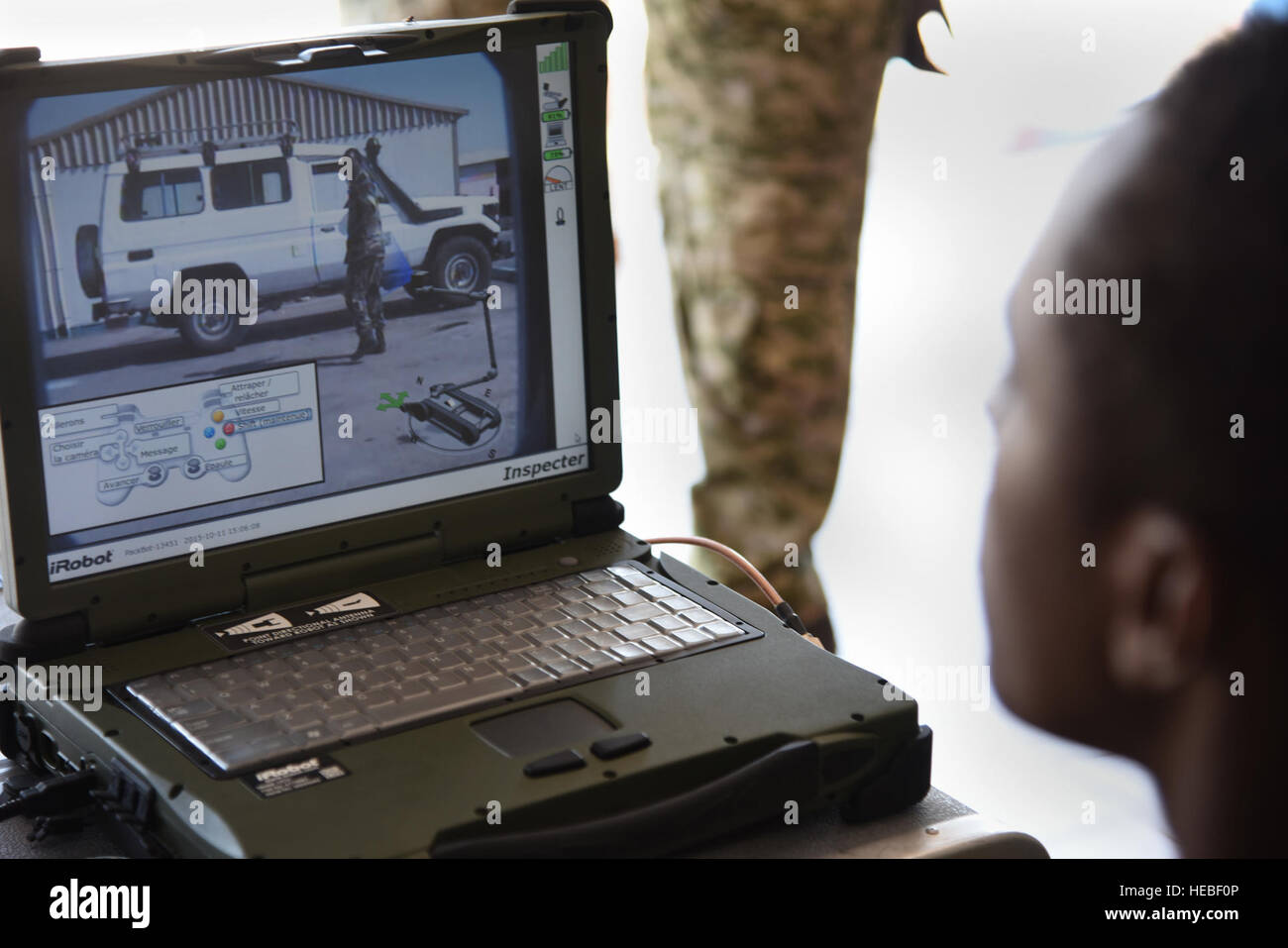 Members of the Djibouti Armed Forces (FAD) monitor a computer