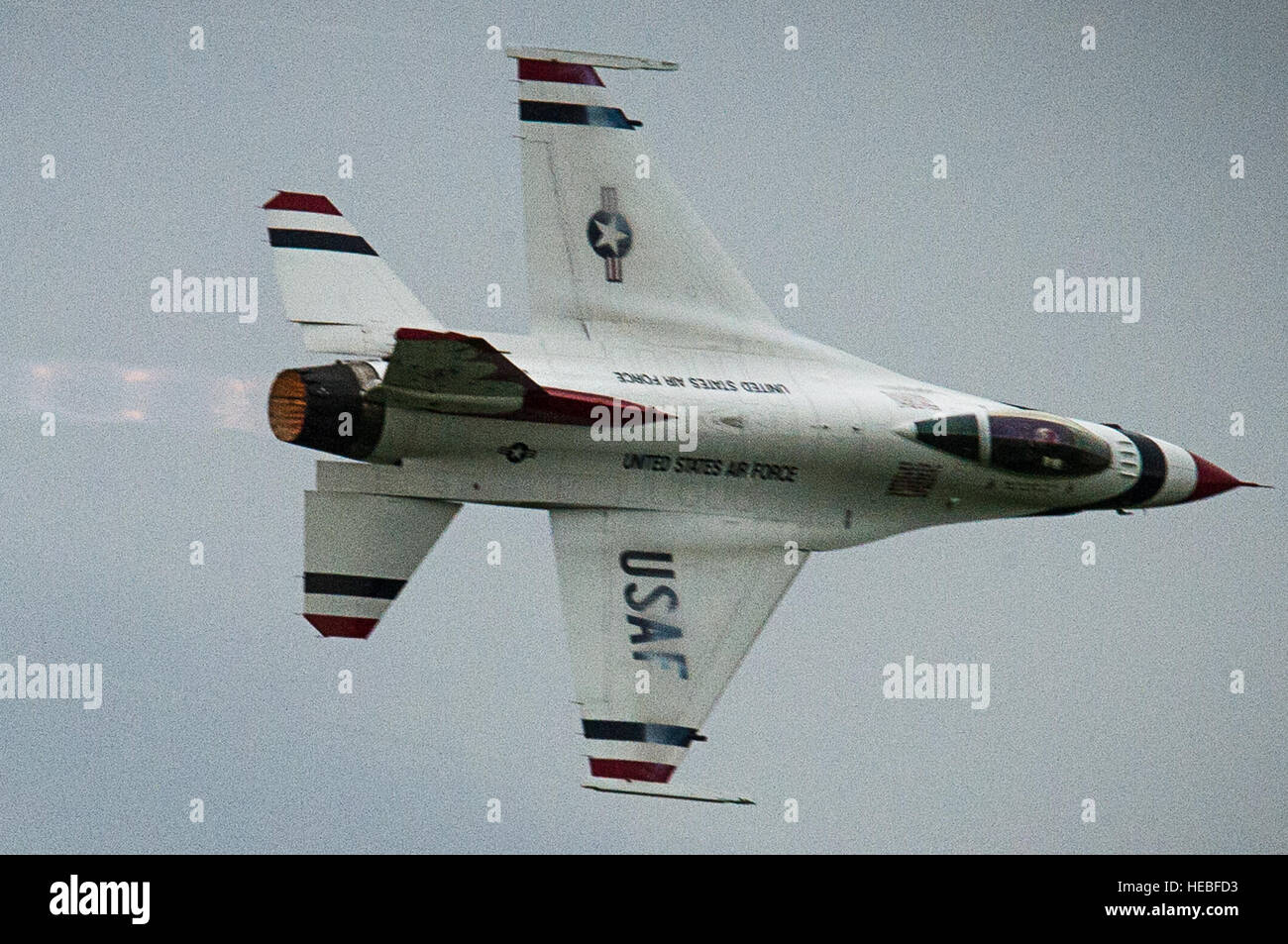 Maj. Jason Curtis, Thunderbird 6, performs the Sneak Pass during the