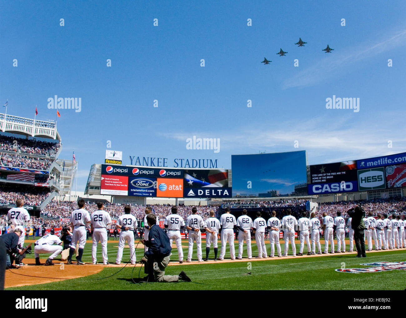 FILE** In this April 4, 2008 file photo jets fly over Coors Field as the  American flag is unfurled on the grass before the Colorado Rockies host the  Arizona Diamondbacks in