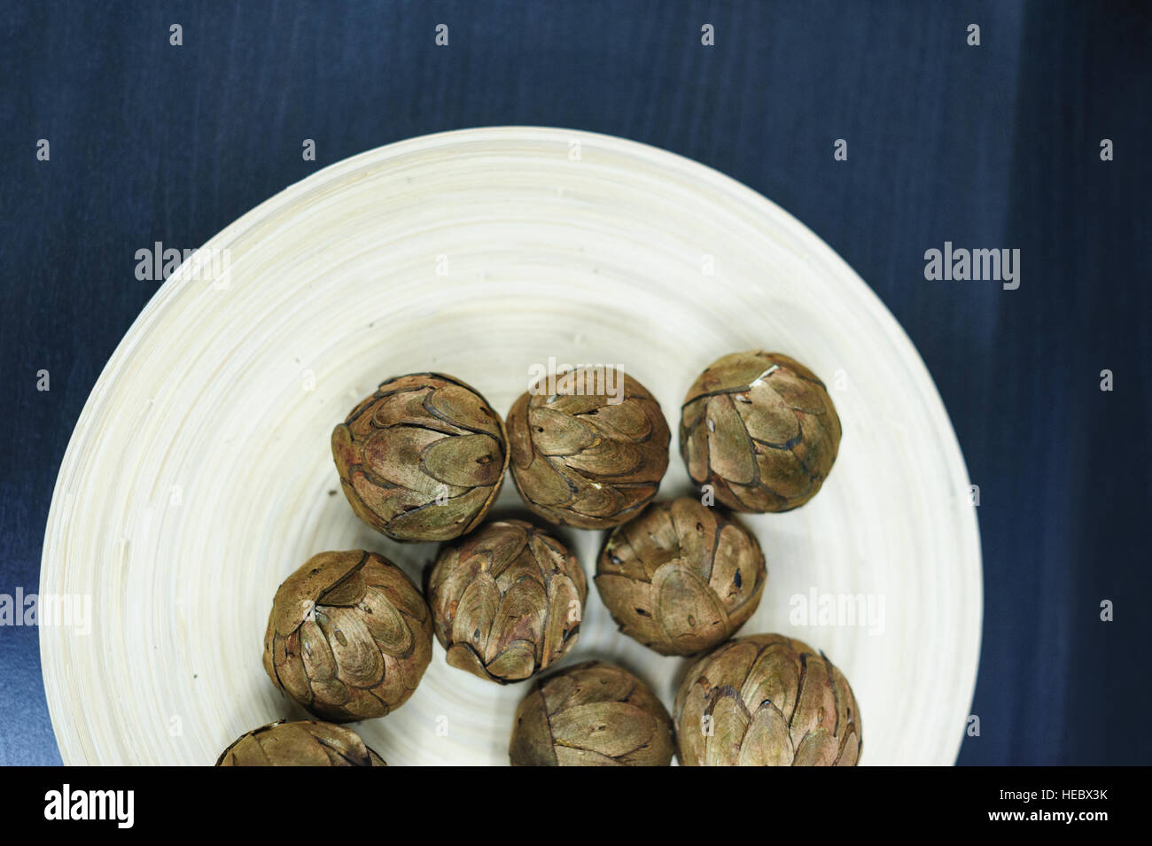 Christmas decor on a plate Stock Photo