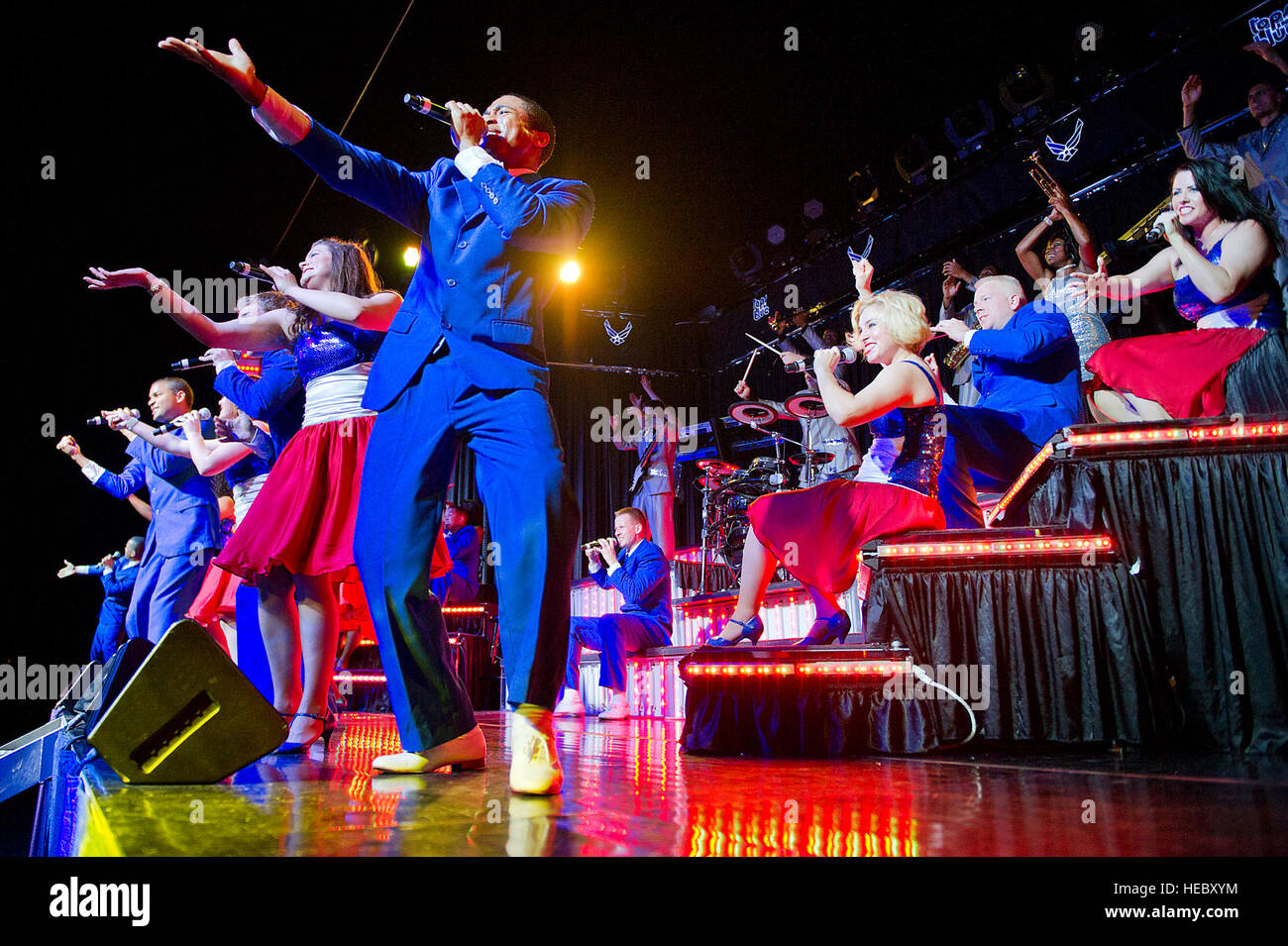 Performers from U.S. Air Force Tops in Blue perform for airmen