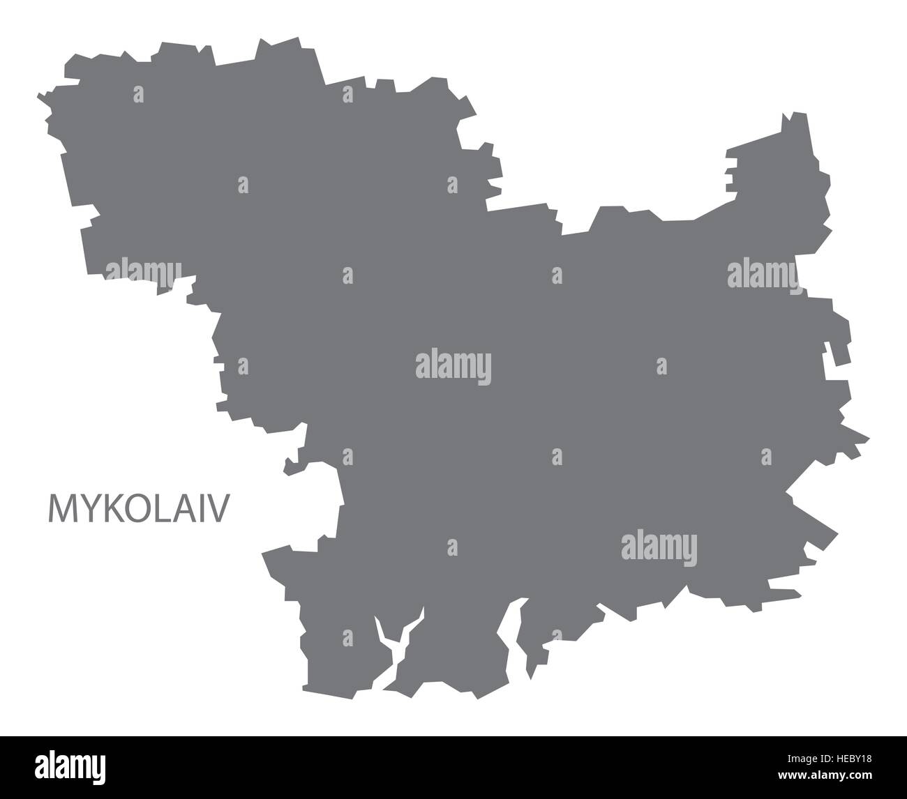 Mykolaiv Ukraine Map grey Stock Vector