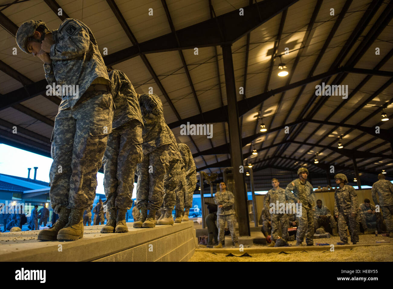 U.S. Army soldiers, 82nd Airborne Division, perform parachute landing