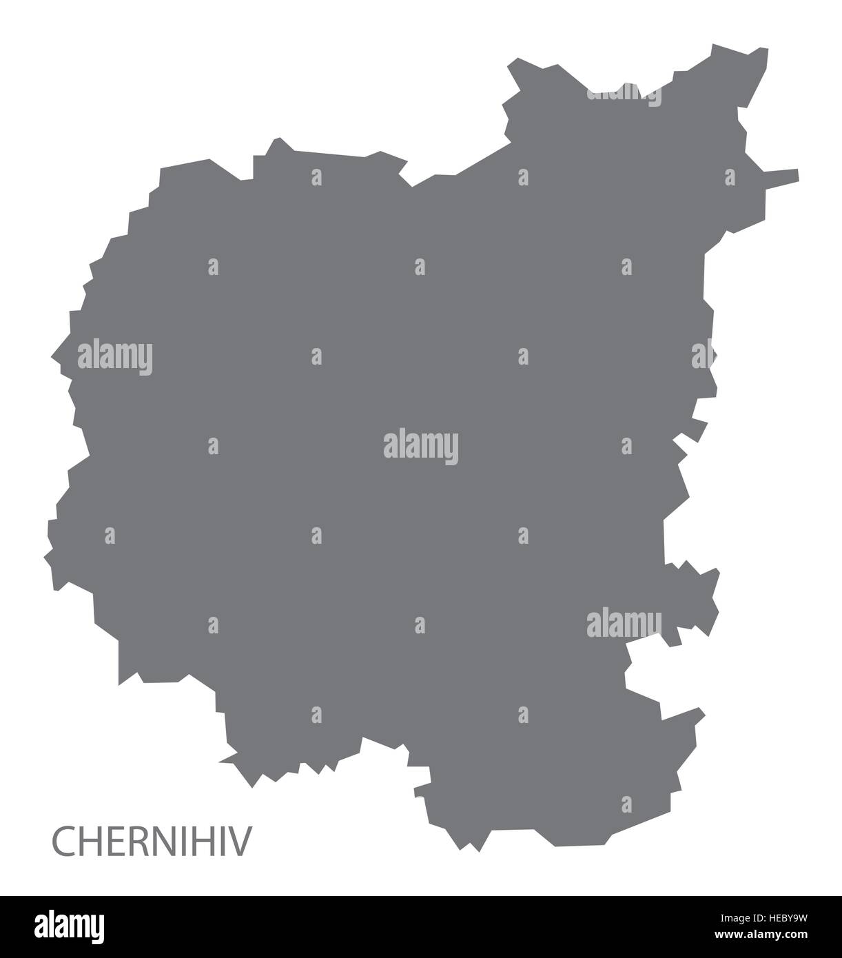Chernihiv Ukraine Map grey Stock Vector