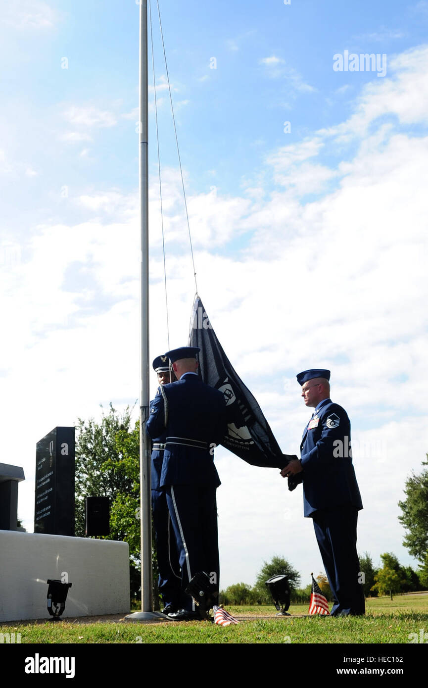 U.S. Air Force Master Sgt. Jeffrey Koenig, right, president of Chapter