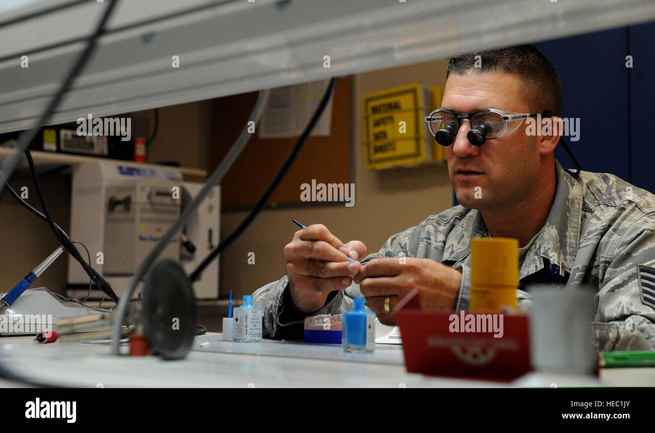 U.S. Air Force Tech. Sgt. Joshua Steel, a dental lab technician with