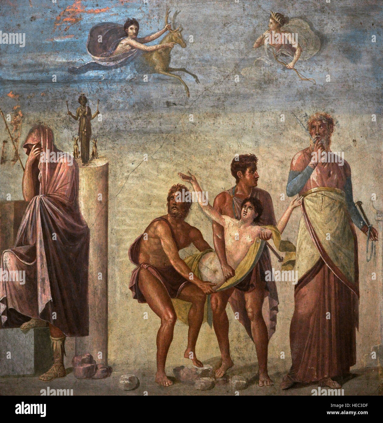 The Sacrifice of Iphigenia. House of the Tragic Poet. Pompeii, Italy. 1st century AD. National Archaeological Museum, Naples. Italy. Stock Photo