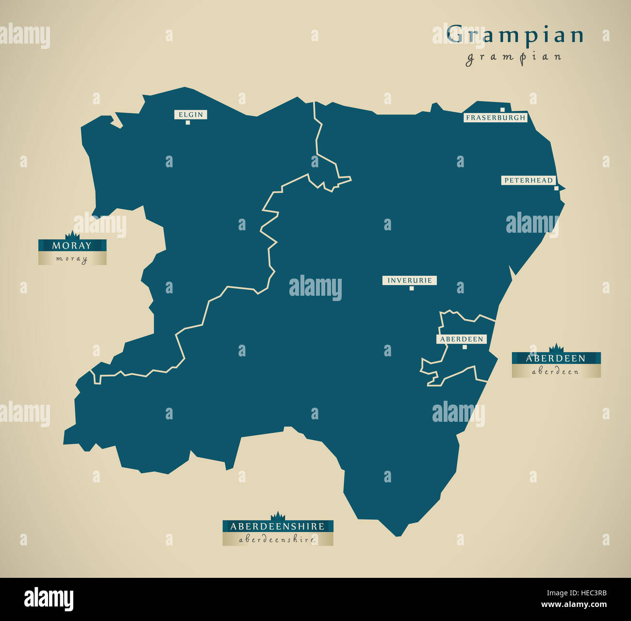 Illustrator map Glasgow Scotland