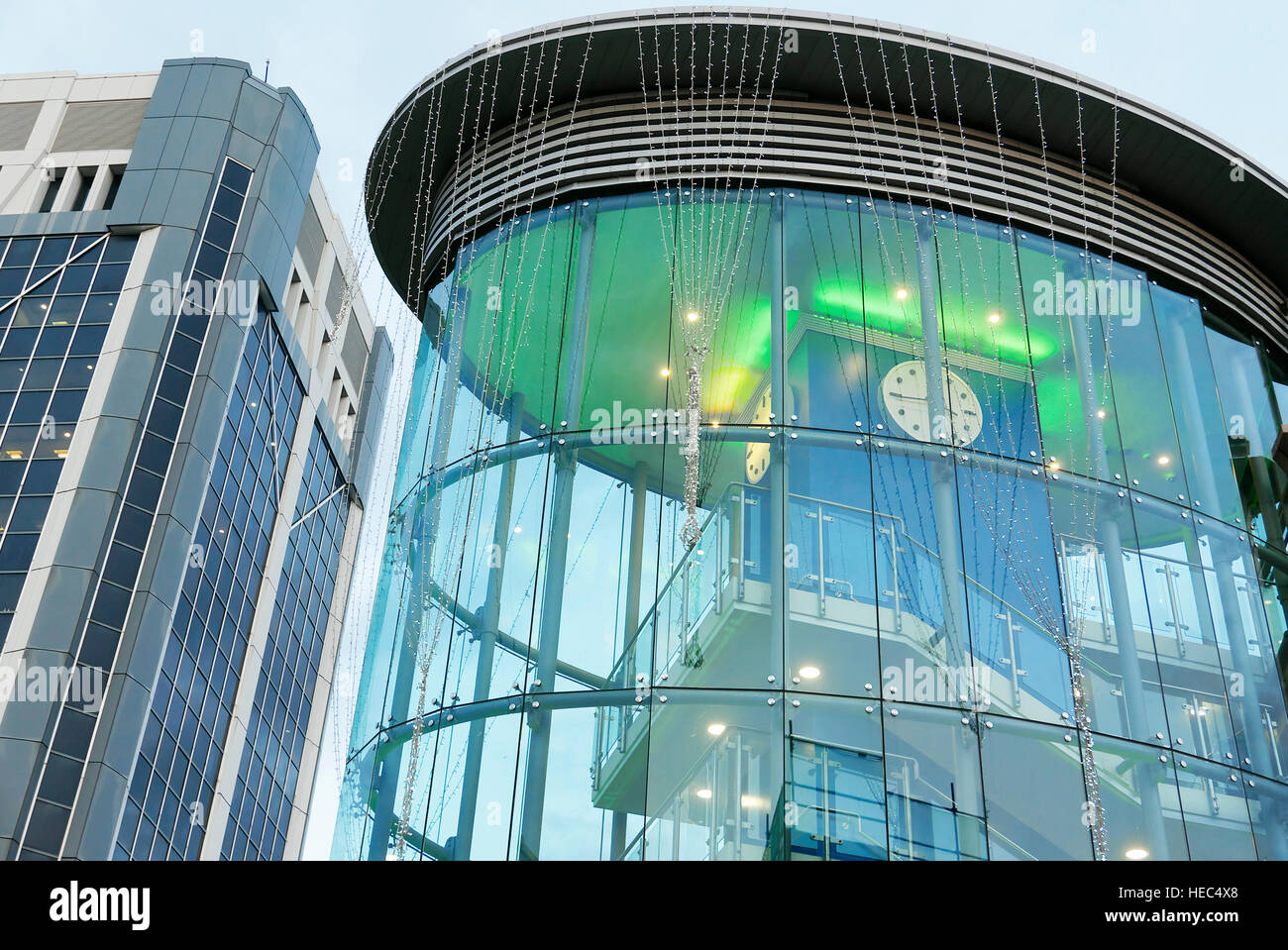 Clock and tower Blackburn shopping mall Stock Photo Alamy