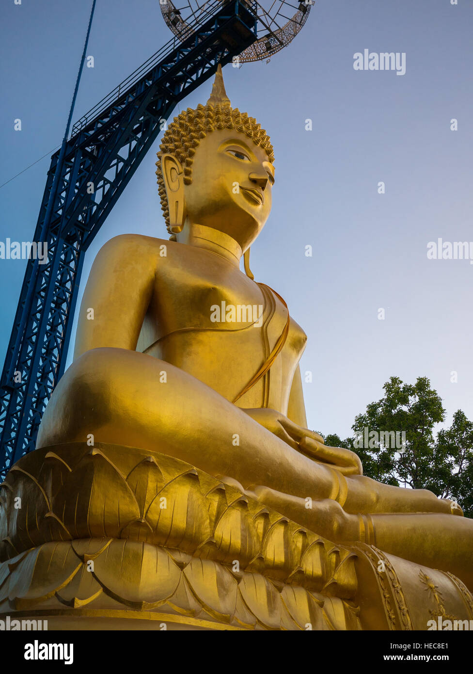 Buddha statue on a blue sky, buddhism concept Stock Photo - Alamy