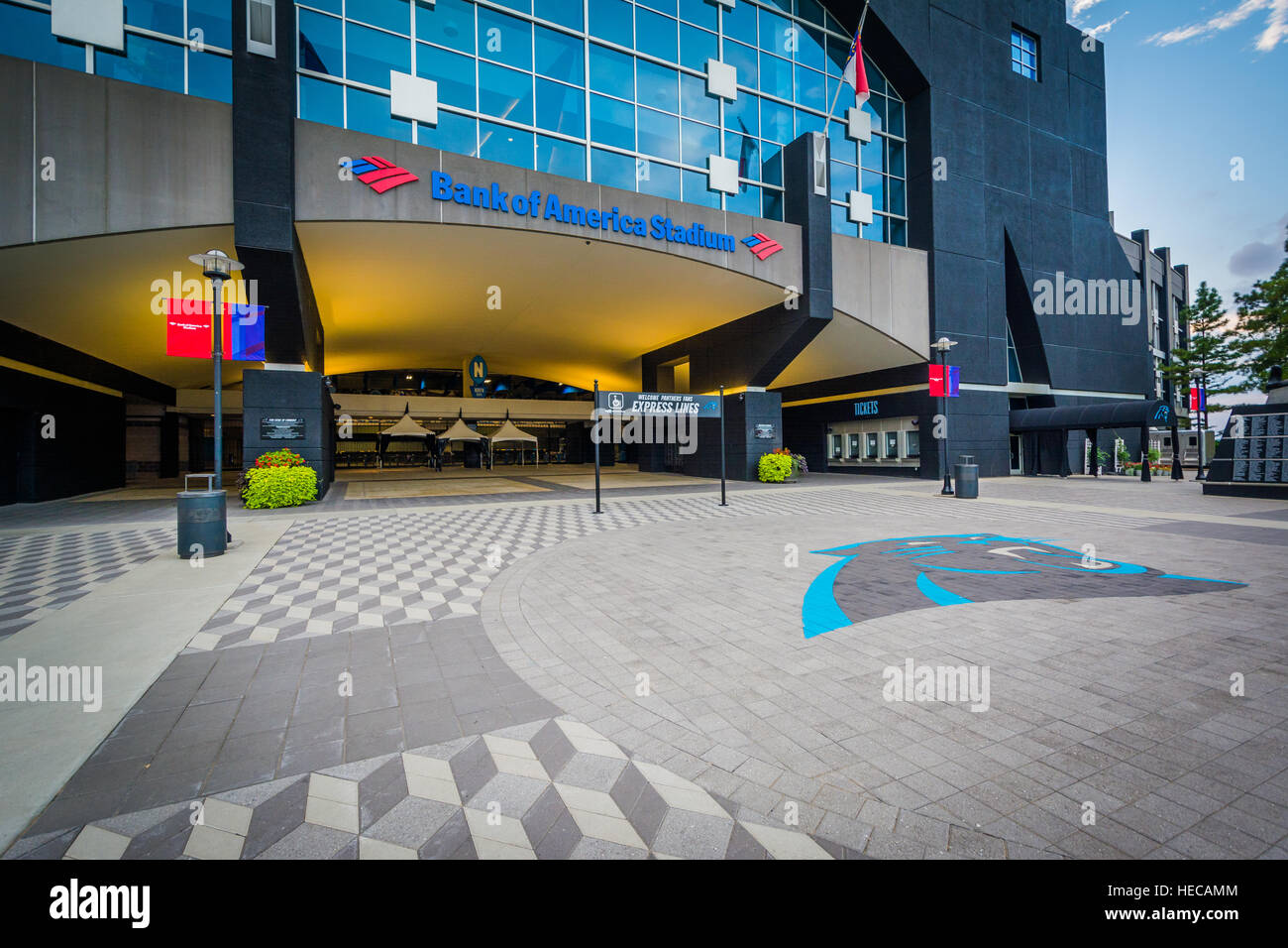 Exterior of the Bank of America Stadium, in Charlotte