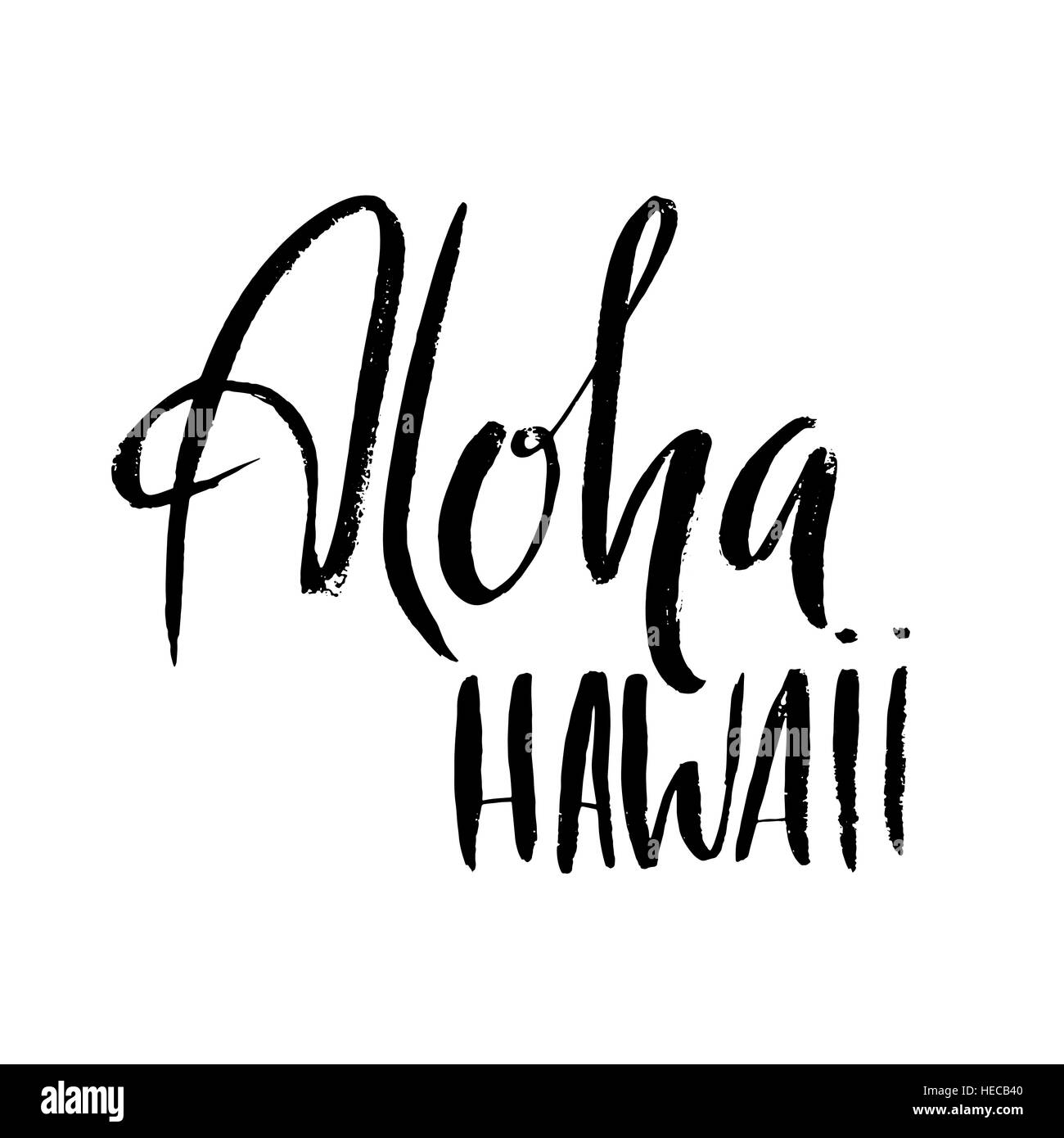 Conceptual hand drawn phrase Aloha. Lettering design for posters, t ...