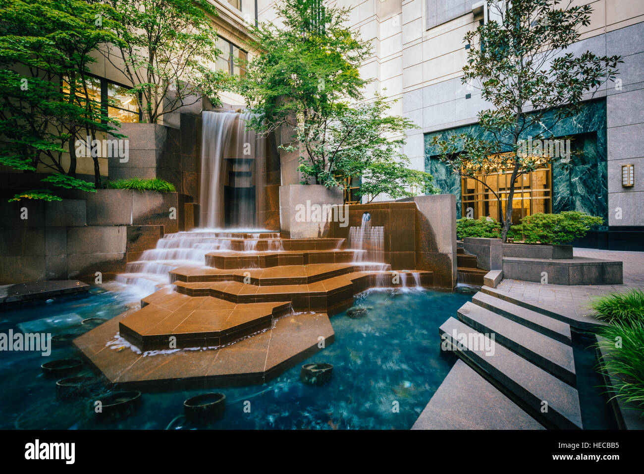 Fountains at Thomas Polk Park, in Uptown Charlotte, North Carolina