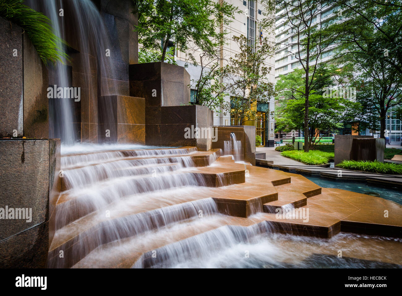 Fountains at Thomas Polk Park, in Uptown Charlotte, North Carolina