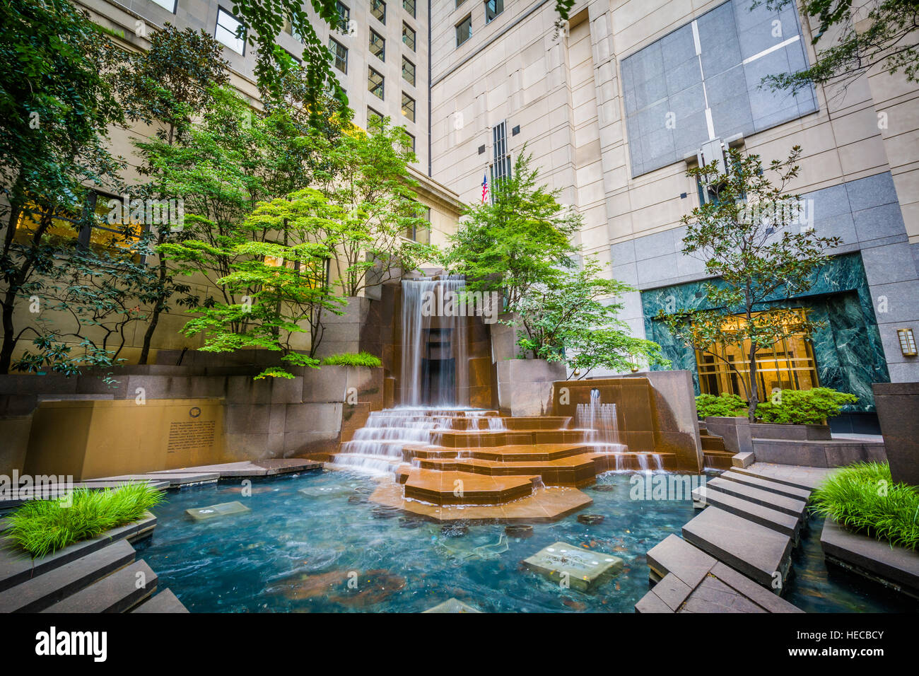 Fountains at Thomas Polk Park, in Uptown Charlotte, North Carolina