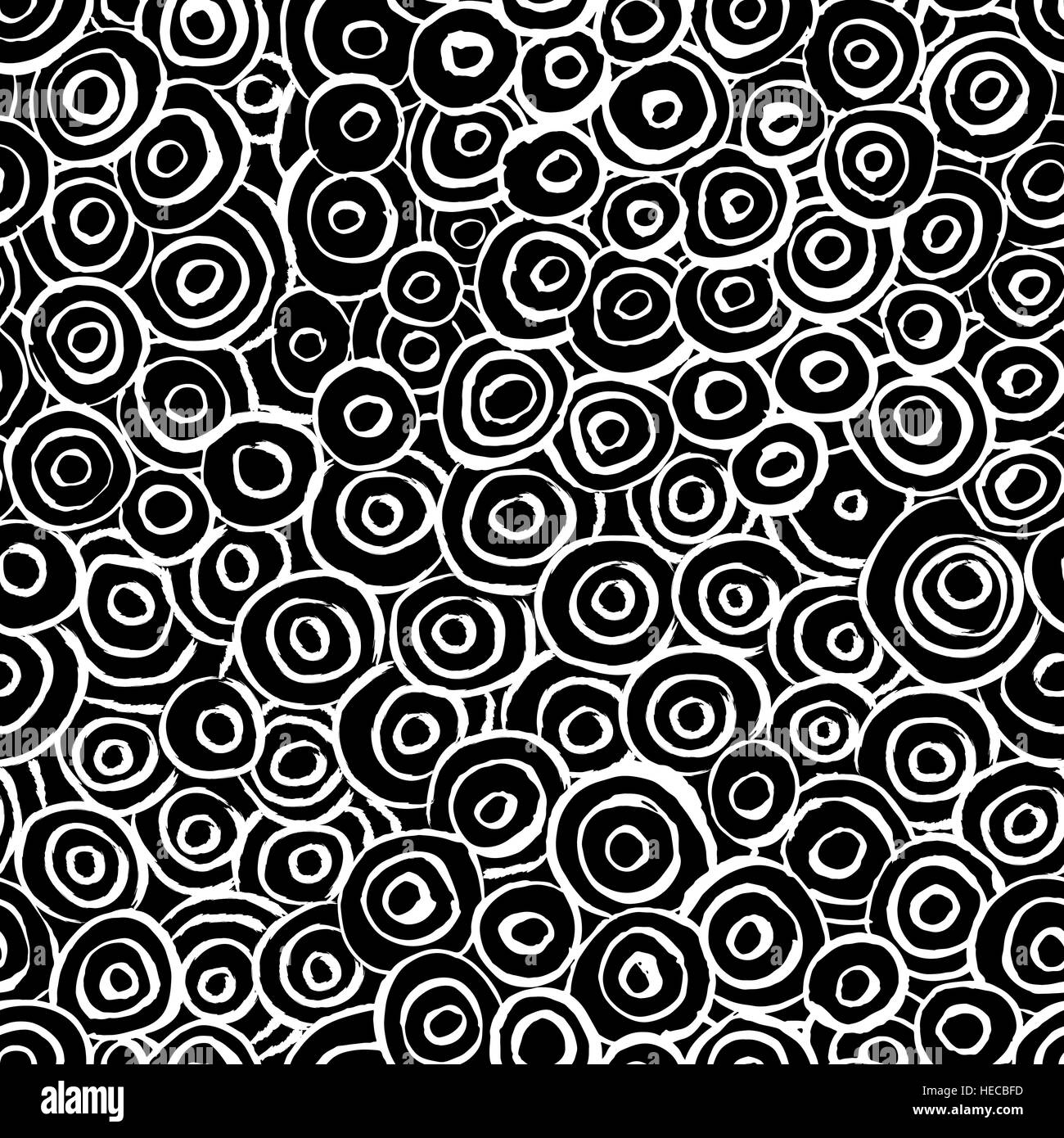 Seamless pattern with hand drawn grunge circles. Ink vector ...