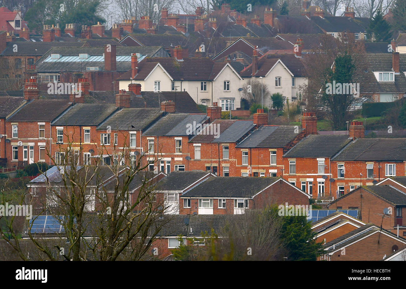 General view of houses in Rothwell, Northamptonshire Stock Photo Alamy