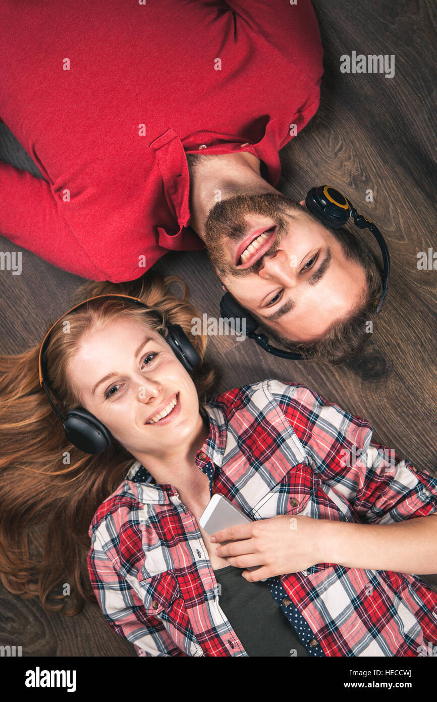 Young couple at home Stock Photo