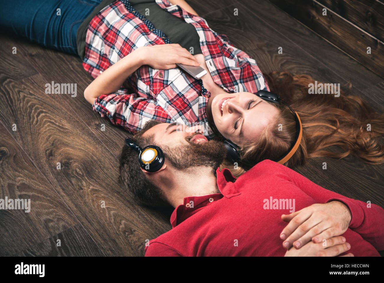 Young couple at home Stock Photo