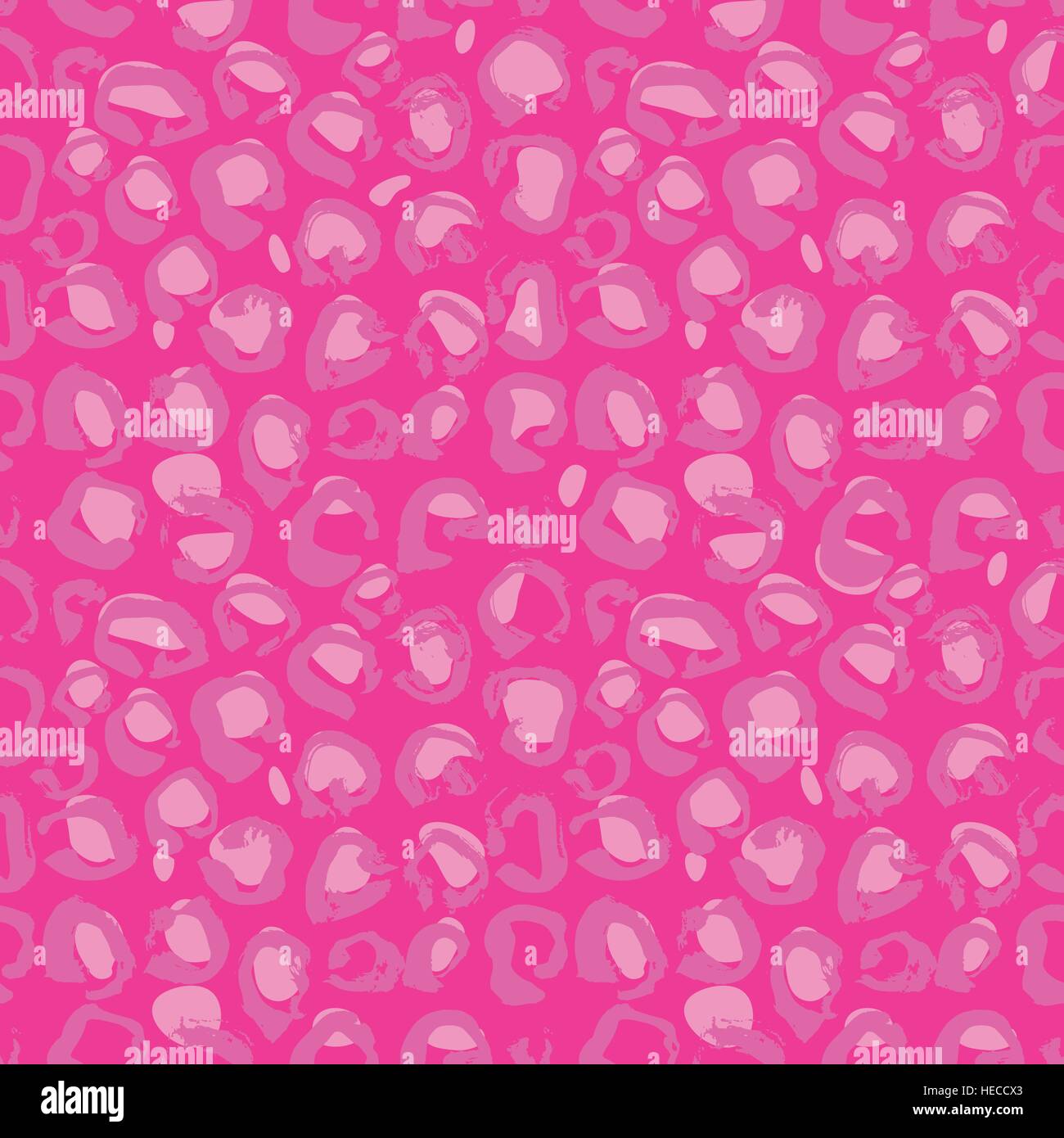 Vector illustration leopard print seamless pattern. Pink hand drawn ...