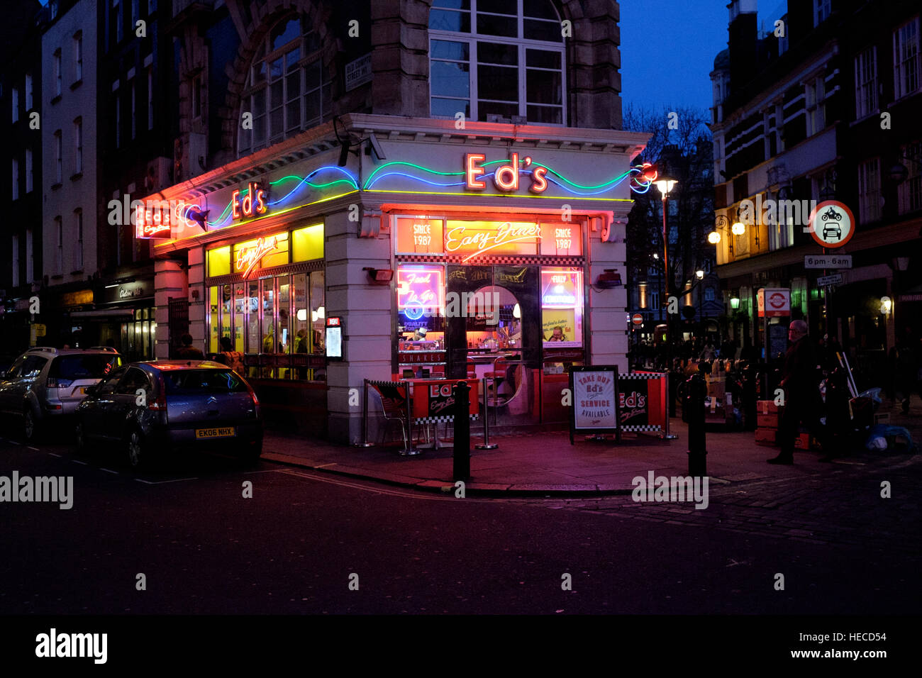 Ed's Diner in Soho, London. Ed's Diner is a popular American themed