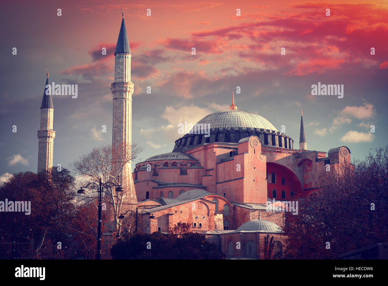 Hagia Sophia (Ayasofya) museum view from the Sultan Ahmet Park in ...